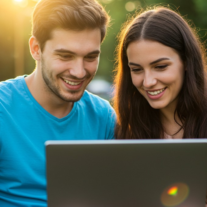 mujer viendo una pagina web
