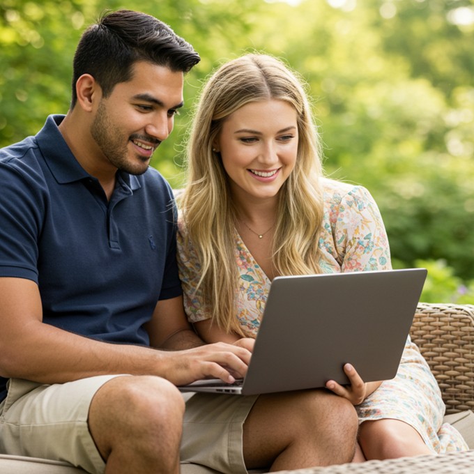 mujer comprando una pagina web
