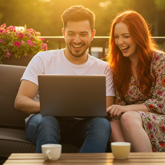 hombre abriendo una pagina web